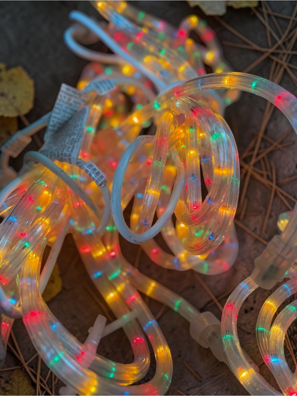 Vintage Multicolor Rope Lights Christmas Holiday Tube Lighting